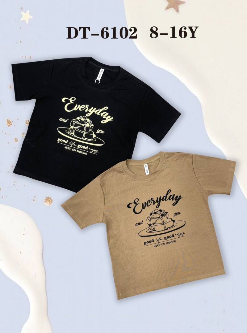 Bluzka dziewczęcy. Roz 8-16, Mix Kolor Paczka 5 szt. 1